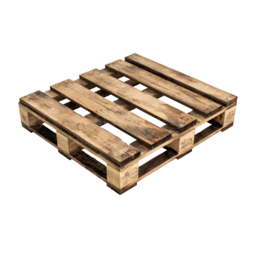 a wooden palle on a white background