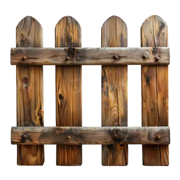 a wooden fence on a white background