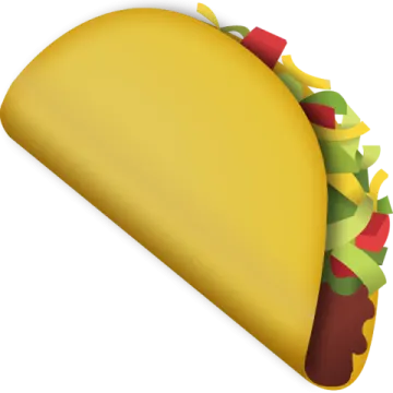 a tacoa filled with vegetables on a white background
