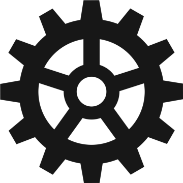 a black and white image of a gear wheel