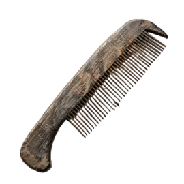 a wooden comb on a white background