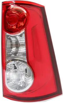 the tail light of a red car