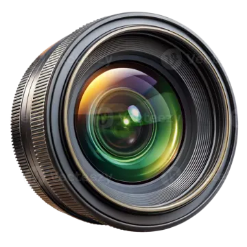 the lens on a white background