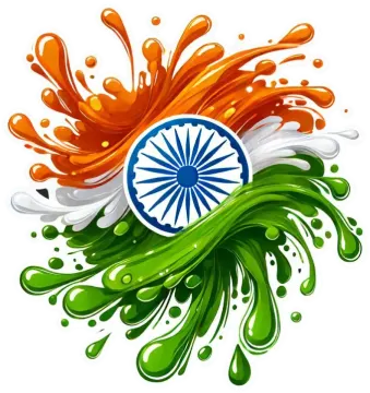 the indian flag with a splash of paint