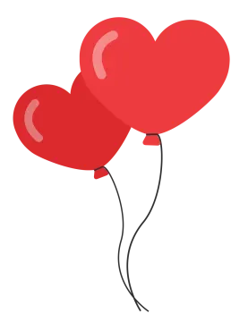 two red balloons clipart