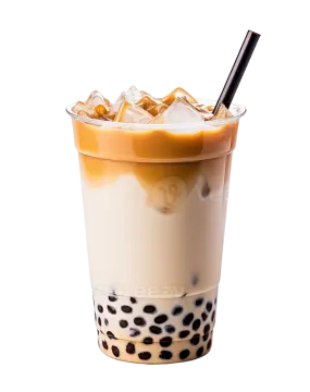 a cup of iced coffee with a straw in it
