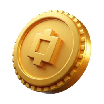 a gold coin with the letter h on it
