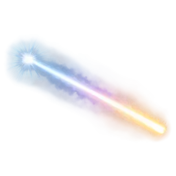 a pair of colorful lights on a white background
