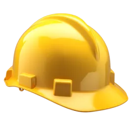 a yellow hard hat on a white background