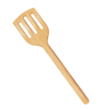 a wooden spat on a white background