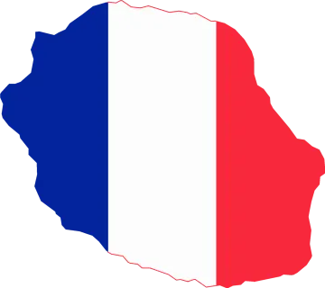 a map with the flag of france