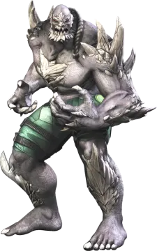 an image of a monster with horns and fangs