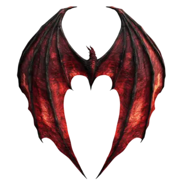 a red dragon's wings on a white background