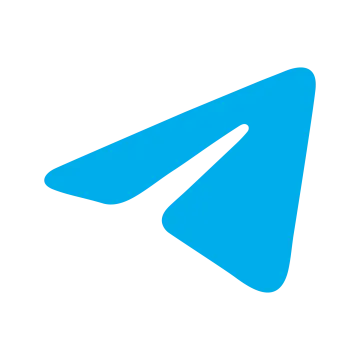 a blue triangle logo on a white background
