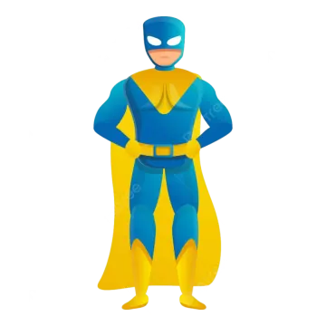a superhero standing with his hands on his hips