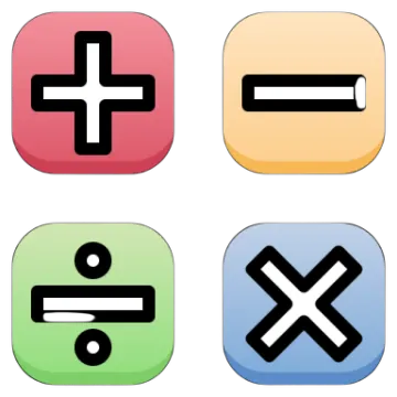 a set of four different colored square icons