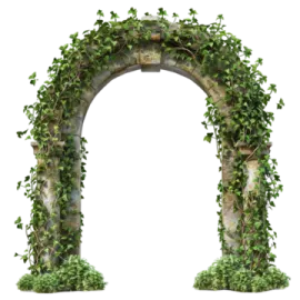 a stone arch with ivys on it