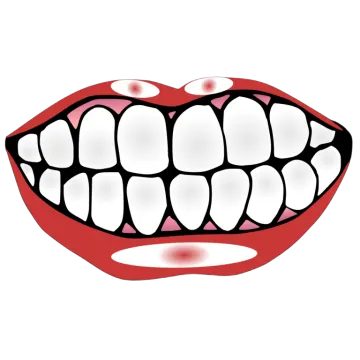 a smile with white teeth and red lips