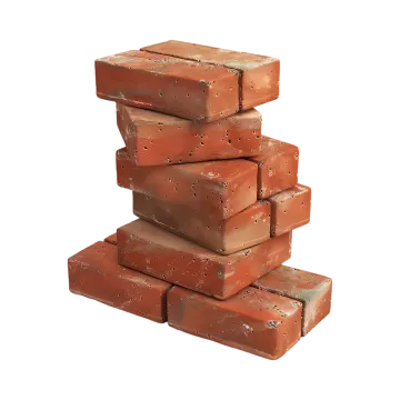 a stack of bricks on a white background