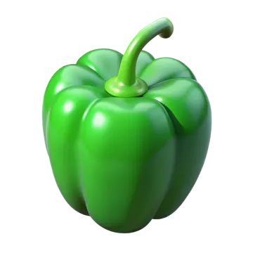 a green pepper on a white background