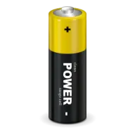 a battery with the word power on it