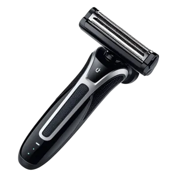 a black and white hair clipper on a white background