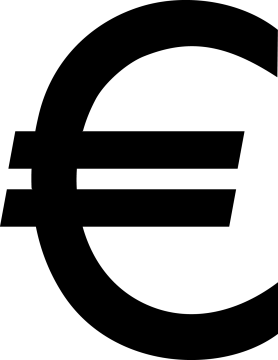 a black and white euro symbol
