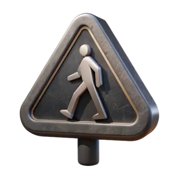 a pedestrian sign with a person walking on it