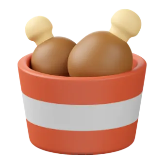 two eggs in a red bucket