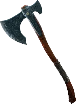 an axe with a wooden handle on it