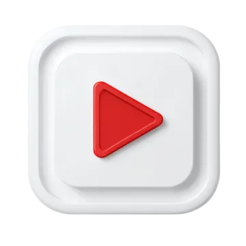a red play button on a white background