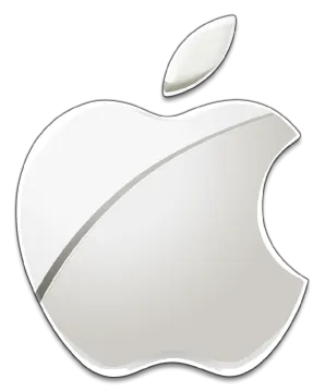 an apple logo on a white background