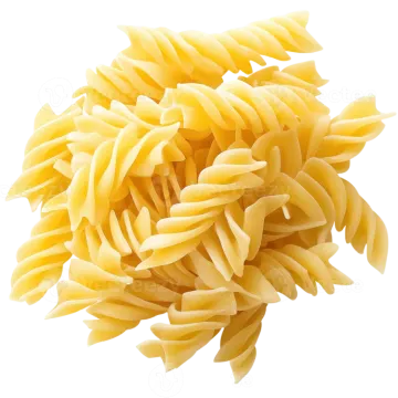 a pile of pasta on a white background