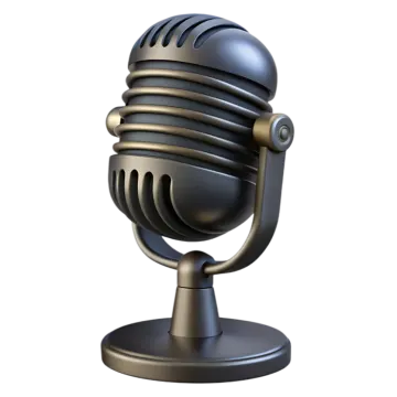 a microphone on a white background