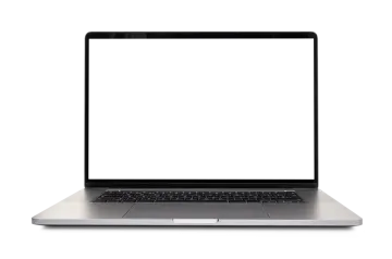 an open laptop computer with a blank screen