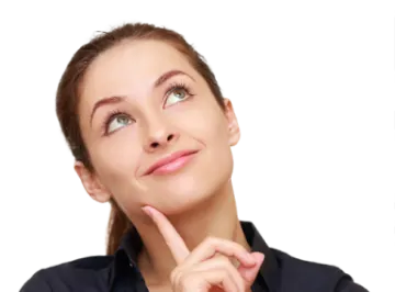 a woman looking up at the sky with her finger on her lips