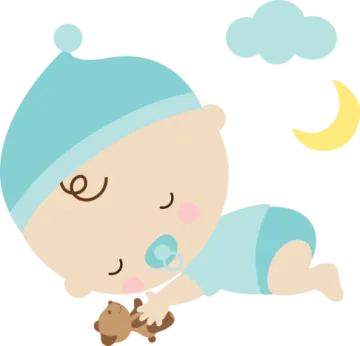 a baby sleeping on the ground with a teddy bear