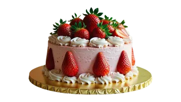 a cake with strawberries on top of it