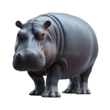 a 3d hippoy standing on its hind