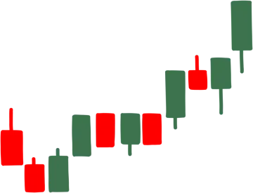 a red and green candles pattern on a white background