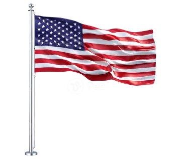 an american flag flying in the wind