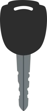 a black and white image of a key