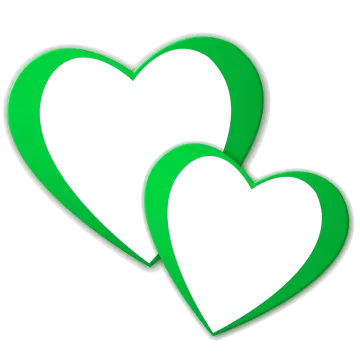 two green hearts
