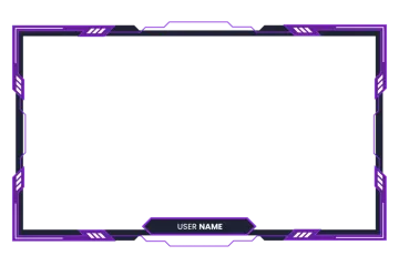 a purple and black frame with a white background