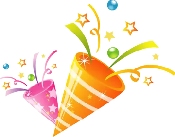 a party hat with streamers and stars