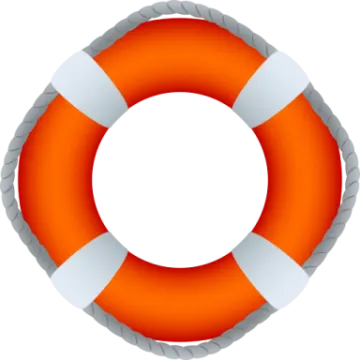 an orange life preserver
