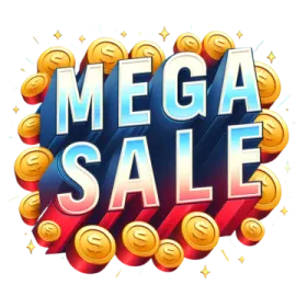 a mega cash game with the words mega sale
