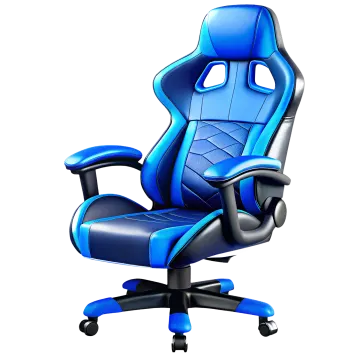 a blue office chair on a white background