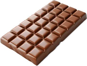 a chocolate bar on a white background