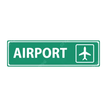 a green airport sign with the word airport